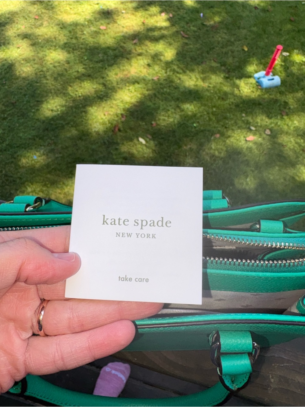 kate spade Turquoise pebbled Leather Structured Satchel - Picture 9 of 12